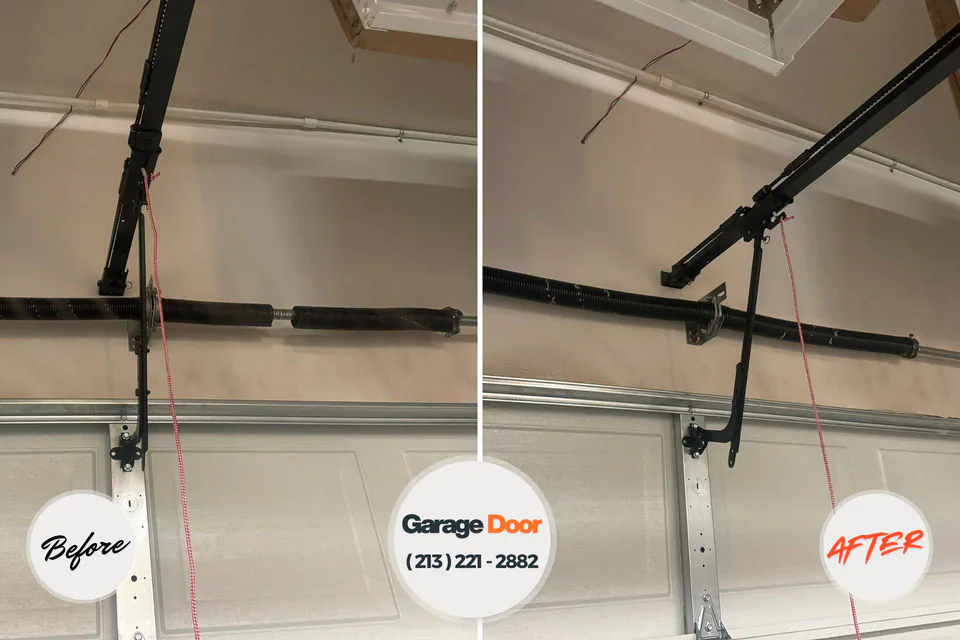Before and after: garage door repair Genoa, OH
